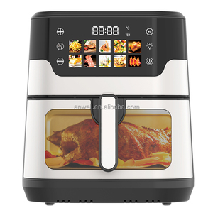 ANWELL Friteuse à air chaud grande capacité en acier inoxydable avec fenêtre de cuisson visible, menu numérique tactile, cuisson saine sans huile - Product Image 5