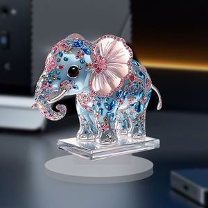 Cartoon Blue pink <b>Elephant</b> 2D OH980 Printing Home Living Room Bedroom Desktop Ornament Assembly Prop <b>Decoration</b> - Product Image 1