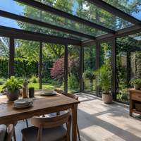 Cerramiento de Patio Personalizado con Marco de Aluminio para las Cuatro Estaciones, Techo de Vidrio Aislado, Veranda, Invernadero para Jardín, Terraza o Resort