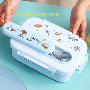 Trẻ em Hộp Ăn Trưa với phân vùng, leakproof trượt nắp Thiết kế & bao gồm thiết lập dao kéo cho các trường học - Product Image 3