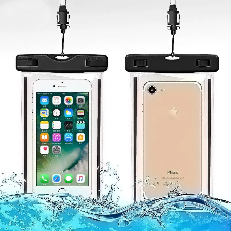 Casing ponsel tahan air Universal, untuk ponsel bening Pvc disegel sel bawah air penutup kantong renang kustom tas tahan air