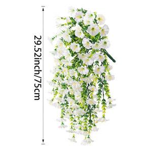 H358 Guirnaldas Artificiales de Eucalipto y Gloría de la Mañana, Decoración para Colgar en la Pared, Flores de Trompeta, Protección Solar para Exteriores - Product Image 1