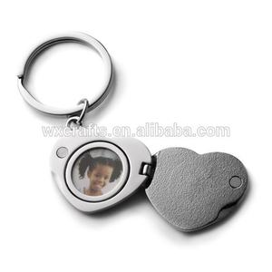Cosmetic Folding Mirror <b>Key</b> <b>Chain</b> Blank Metal Picture Frame Keychain With Custom Logo - Product Image 2