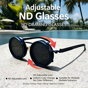 Adjustable <strong>Tint</strong> Polarized <strong>Sunglasses</strong> for Men ND9 Stepless <strong>Sunglasses</strong> UV400 Glass Lenses Metal PC Aluminum Frames Fashion Lens - Product Image 3