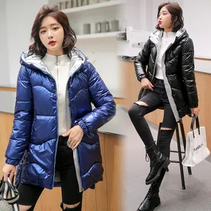中国定制冬季夹克外套供应商冬季河豚夹克闪亮软壳面料女式夹克