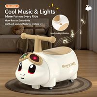Anak-anak Naik Mobil Seluncur, 360 °   Roda Universal Senyap, Mobil Mainan Geser PP dengan Lampu & Musik untuk Balita Usia 2-5 Tahun