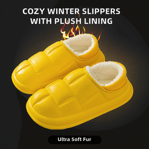 New Indoor Trend All-Match Winter Warm Moon <b>Shoes</b> Comfortable Fleece-Lined Plush for Non-Slip EVA <b>Soft</b> Fur Solid Color Toe - Product Image 2