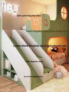 <span class=keywords><strong>Cama</strong></span> <span class=keywords><strong>litera</strong></span> multifuncional de ancho completo con tobogán para niños, diseño sencillo, hecha de madera maciza, <span class=keywords><strong>135</strong></span> cm de ancho, personalizable - Product Image 3