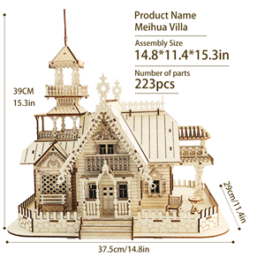 <span class=keywords><strong>Puzzle</strong></span> 3D in Legno FSC Senza <span class=keywords><strong>Colla</strong></span>, Casa in Miniatura Fai-da-Te <span class=keywords><strong>per</strong></span> Adulti, Regalo Direttamente dalla Fabbrica - Product Image 2
