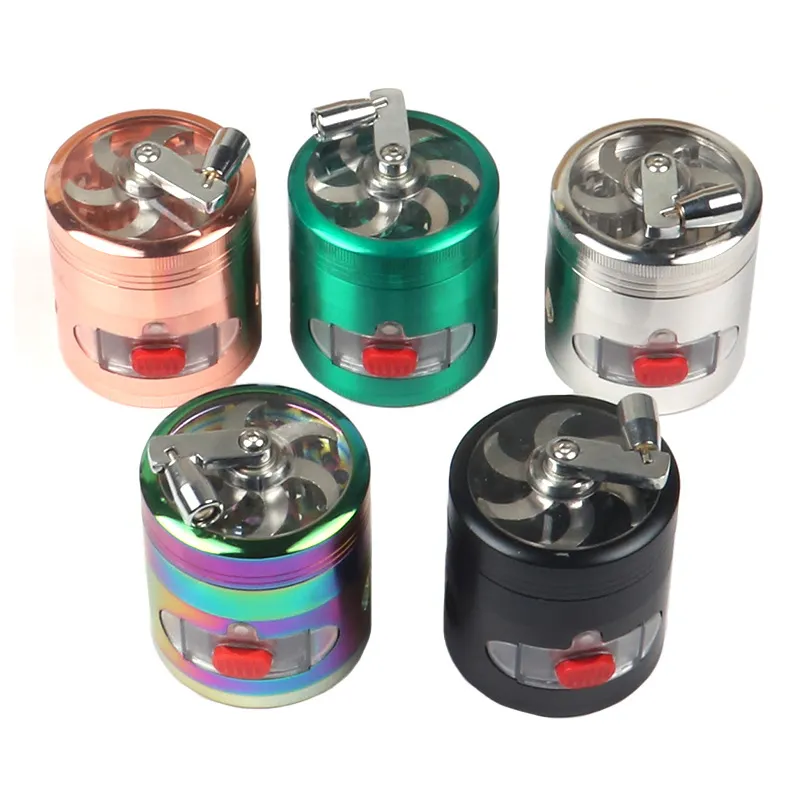 Best Price Wholesale 63mm Metal Herb Grinder Hand Grinder With Drawer Spice Grinding Machine Smoking Accessories