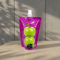 Pochette à bec verseur de haute qualité avec impression en héliogravure pour l'emballage de jus aromatisé au raisin, étanche à l'humidité et scellée