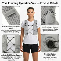 Gilet d'hydratation de course respirant et sans couture avec poche à eau TPU de 1,5 L et tuyau isolé pour l'aventure et le fastpack
