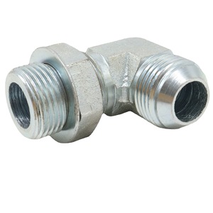 Raccord coudé hydraulique en acier inoxydable, filetage mâle à 90 degrés, connecteur zingué - Product Image 1