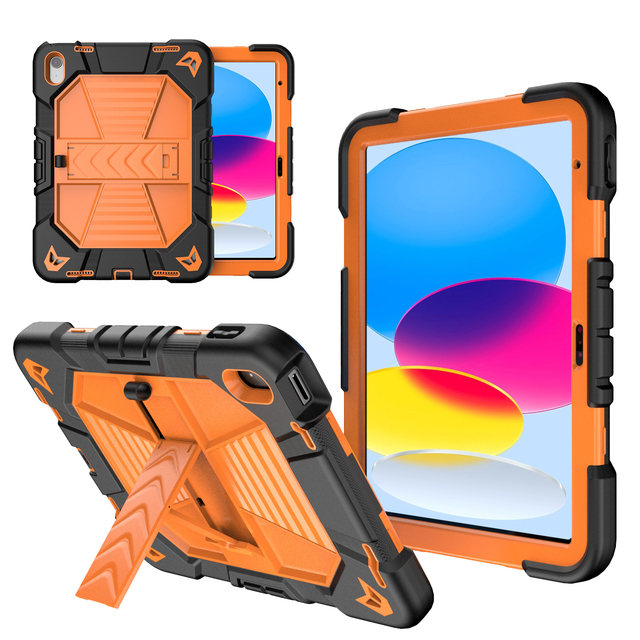 For Laudtec Kids 10.9-Inch iPad 10th Generation Silicone Tablet Cover Custom Logo Protective Case Rotating Stand Hand
