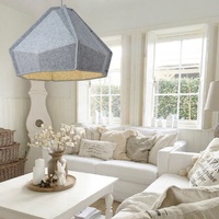 Lampe suspendue rectangulaire en feutre PET gris de style européen moderne, LED blanc chaud, hauteur réglable, protection des yeux, garantie 5 ans, pour la maison