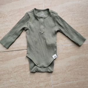 OEM personalizable bebé mameluco Onesie 95% bambú y 5% Spandex manga larga acanalado tejido de punto cierre de cremallera para la primavera - Product Image 6