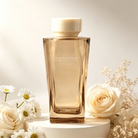 Bouteille diffuseur de parfum en verre ambré trapézoïdale de 300 ml, personnalisée en usine, vide, avec bouchon crème, pour parfum d'ambiance