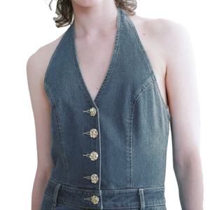 เดรสยีนส์แฟชั่นใหม่สำหรับฤดูร้อน ขายส่ง ทรงหลวมสไตล์วินเทจ แขนกุด จับจีบ สำหรับผู้หญิง - Product Image 4