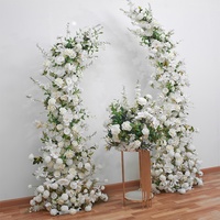 Bouquet de mariée en soie artificielle bleue, fleurs en corne, arrangement de fleurs d'arche, ensemble d'arche de fleurs artificielles pour mariage