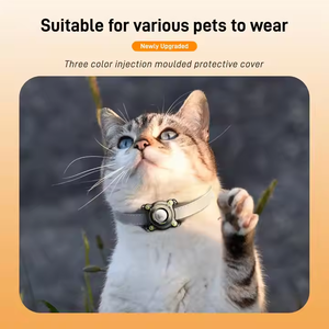 Collier de <span class=keywords><strong>chien</strong></span> et chat avec boucle en métal étui de protection étanche pour Apple Airtags support de collier pour bagages animaux de compagnie vélo - Product Image 4