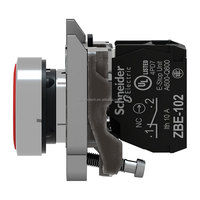 Piezas industriales de Schnei der, perilla de conmutación automática, botón de Reinicio de llave, 22mm, rojo, cabeza plana, Harmony XB4BA42