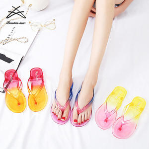 Nuova moda donna PVC piscina spiaggia <span class=keywords><strong>bagno</strong></span> perizoma piatte <span class=keywords><strong>infradito</strong></span> ciabatte <span class=keywords><strong>infradito</strong></span> pantofole trasparenti sfumate <span class=keywords><strong>infradito</strong></span> - Product Image 5