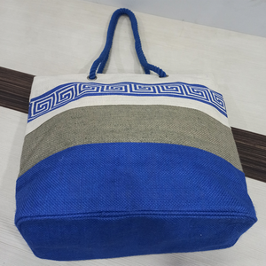 <b>Large</b> Fancy Jute Beach <b>Shoulder</b> <b>Bag</b> with Nice Fashionable Printing Manufacturer in India Kolkata West-Bangla - Product Image 2