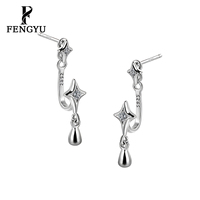 Boucles d'oreilles clous tendance avant-arrière pour femme, en argent sterling 925, bijoux fins de créateur personnalisés, vente en gros