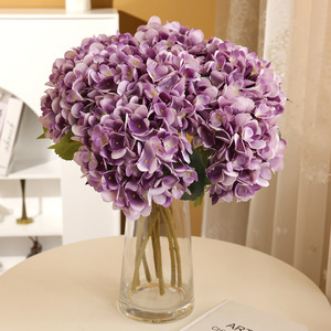 Fleurs d'hortensia artificielles roses en soie, arrangement floral pour mariage et décoration intérieure, haute simulation en plastique - Product Image 2