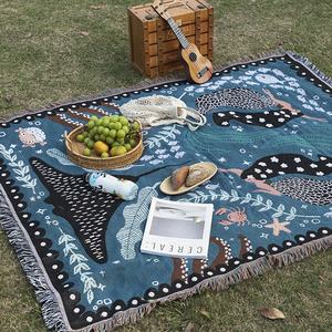 Manta de lujo para sofá y sofá con borlas, tapiz tejido Vintage, regalo de Navidad y Halloween, manta para acampar <span class=keywords><strong>en</strong></span> las cuatro estaciones - Product Image 6