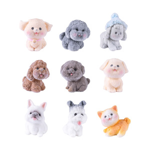 Figurine de chien floqué mignonne, <span class=keywords><strong>mini</strong></span> ornement de chiot pour micro-paysage et cadeau adorable - Product Image 5