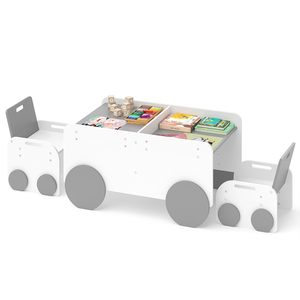 Ensemble table et chaise en bois réglables en hauteur pour enfants de 3 à 8 ans - Product Image 1