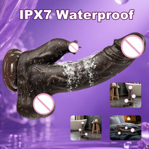 Xln Dildo Realistico in Silicone Nero Impermeabile da 8 Pollici con Telecomando, Vibratore Anale con Spinta, 5/10 Modalità di Riscaldamento, Ventosa, Giocattolo Sessuale per Adulti - Product Image 4