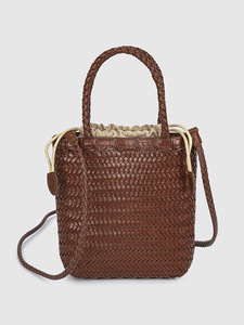 Nouveau sac tissé européen et américain, sac rétro à bandoulière, sac pour femme en cuir véritable de haute qualité, petit sac panier à légumes - Product Image 3