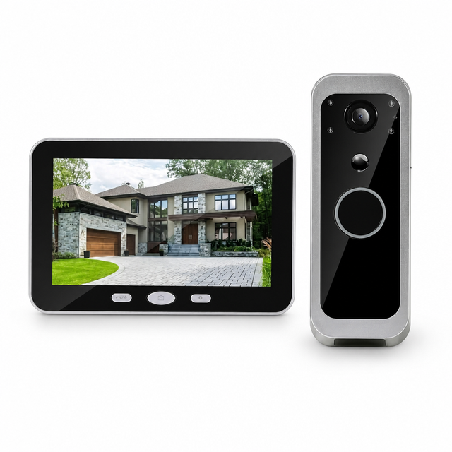 Tuya 2.4GHz WiFi Smart Video Doorbell Camera with 5 Inch IPS Indoor Monitor, 1080P Wireless Intercom System, IP65 Waterproof