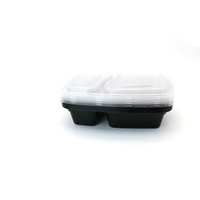 Échantillon gratuit de boîtes en plastique pour la préparation de repas à 2 compartiments sans BPA avec couvercles Récipients empilables durables