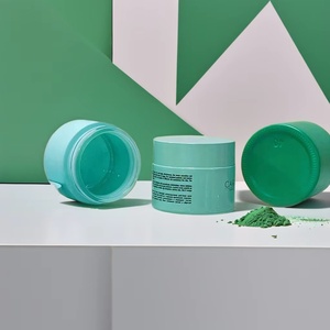 Customized Cosmetic Cream Glass <b>Containers</b> Wholesale Empty Skin Care Frosted Matt Green 2 oz 50g 60g Glass Cosmetic Jar with Lid - Product Image 1
