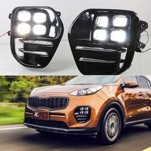 Luz diurna de neblina para kia sportage kx5, lâmpada estilizadora de 2016 2017 2018 drl