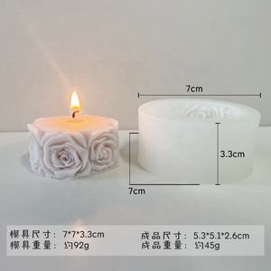 Groothandel Roos Bloem Kolom Kaars Mallen Valentijnsdag Cilinder Hars Gietvorm Voor Kaars Maken Diy Kaars Maken - Product Image 5