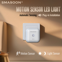 Lampu Malam LED Sensor Otomatis Senja hingga Fajar dengan Desain Persegi, Colokan, Keamanan Tinggi, Dapat Diisi Ulang untuk Penggunaan di Kamar Tidur
