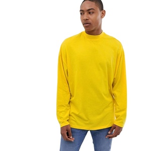 Camisetas de algodón con Logo personalizado para hombre, Camisa lisa de manga larga con cuello redondo de pirata y amarillo - Product Image 3