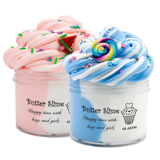 CHENXI Birthday Gifts Fine Butter Slime Kit Silky Soft Texture Customizable Non-toxic Stress Relief Toys for Kids Cloud Slime
