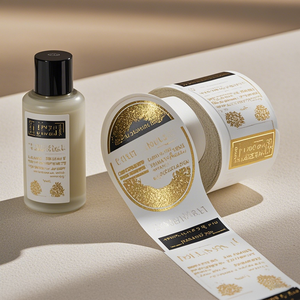 <span class=keywords><strong>Rouleau</strong></span> d'étiquette privée or auto-adhésif d'autocollant étanche personnalisé pour bouteille de parfum de pot cosmétique - Product Image 5