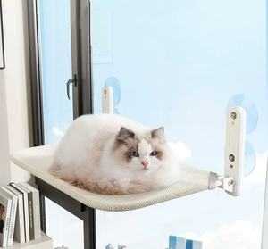 Hamaca para gatos montada en ventana con base fuerte de 4 ventosas, asiento solar transpirable, cama para ventana de gato para gatos, nueva alfombrilla y almohadilla para mascotas - Product Image 1