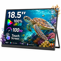 Moniteur portable OEM 18,5 pouces tactile, 100 Hz, FHD, IPS, fin (15 mm), avec support métallique, haut-parleurs intégrés, double USB-C, pour ordinateur portable