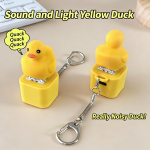 Đồ chơi âm thanh hình vịt con hoạt hình Quack Fidget Keycap Regulator 3D, nút bấm bàn phím, có móc khóa để trang trí - Product Image 4