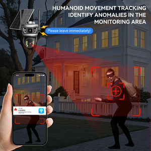 Năng lượng mặt trời 4G PTZ Máy ảnh ống kính đôi bionicular ống kính 6MP ai hình người phát hiện 4G năng lượng mặt trời điện năng thấp PTZ máy ảnh - Product Image 5