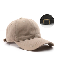 Casquette de baseball unisexe rétro japonaise en denim couleur unie - Respirante et imperméable avec boucle en cuivre doré pour le sport, les voyages et la protection solaire