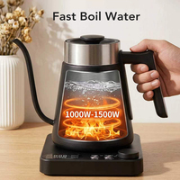 Bouilloire Électrique Sans Fil en Métal Noir 110V, 1 Litre, Personnalisable avec Logo, pour Eau Bouillante et Café, Températures Variables - Meilleures Ventes