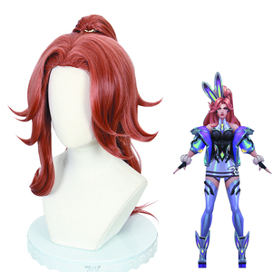 Vente en gros <span class=keywords><strong>LOL</strong></span> Miss Fortune Perruque Cosplay 70cm de Long Rouge Brun Ligue des Légendes Anime Perruque Synthétique Queue de Cheval Cheveux Peluca - Product Image 3